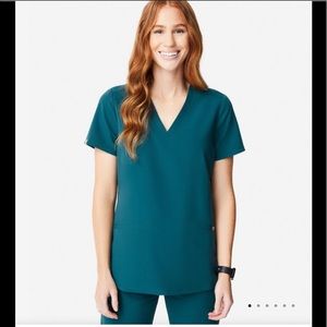 Casma 3-pocket scrub top, Caribbean blue, small